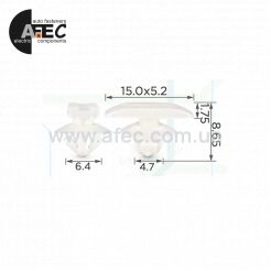 Клипса уплотнителя двери Honda, Toyota, Mitsubishi 915680-TA5-003, 91568-SJA-0003, 90467-04034