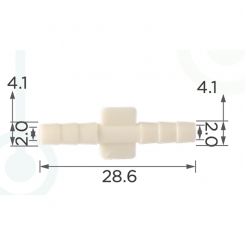 Пластиковий з'єднувач трубок d4.0 GM Ford Chrysler 14047034 383000 4095145